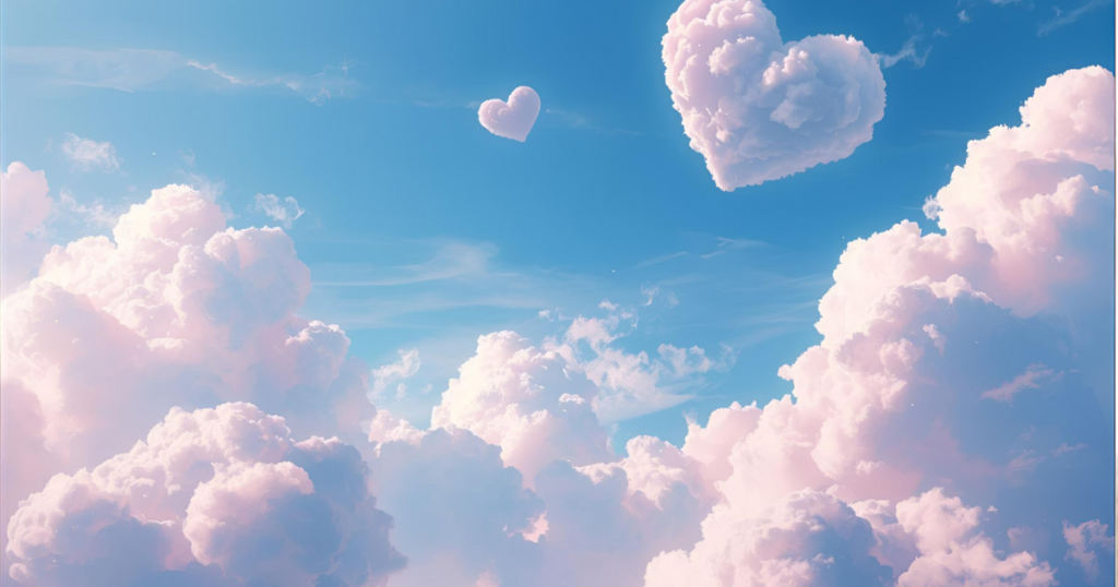 青空に浮かぶハートの雲