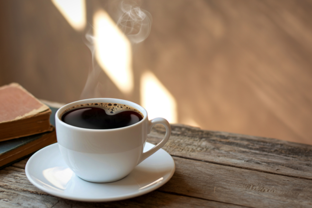 ゆったりとした雰囲気のコーヒーカップ