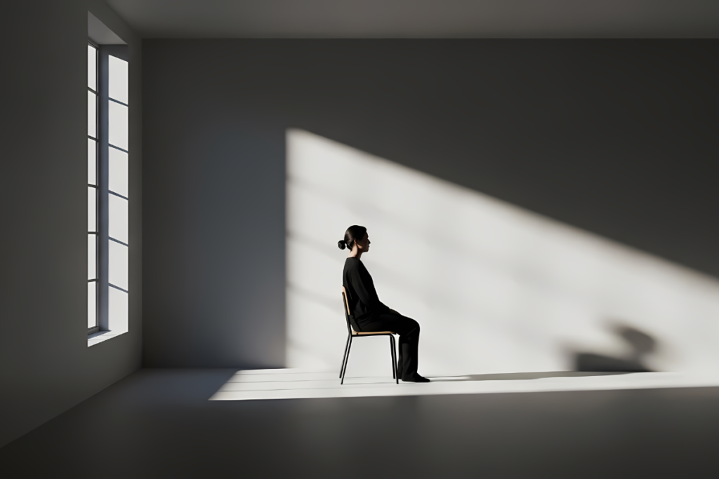 椅子に座る女性