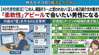 40代男性のお見合い成立率を上げるプロフィールの作り方