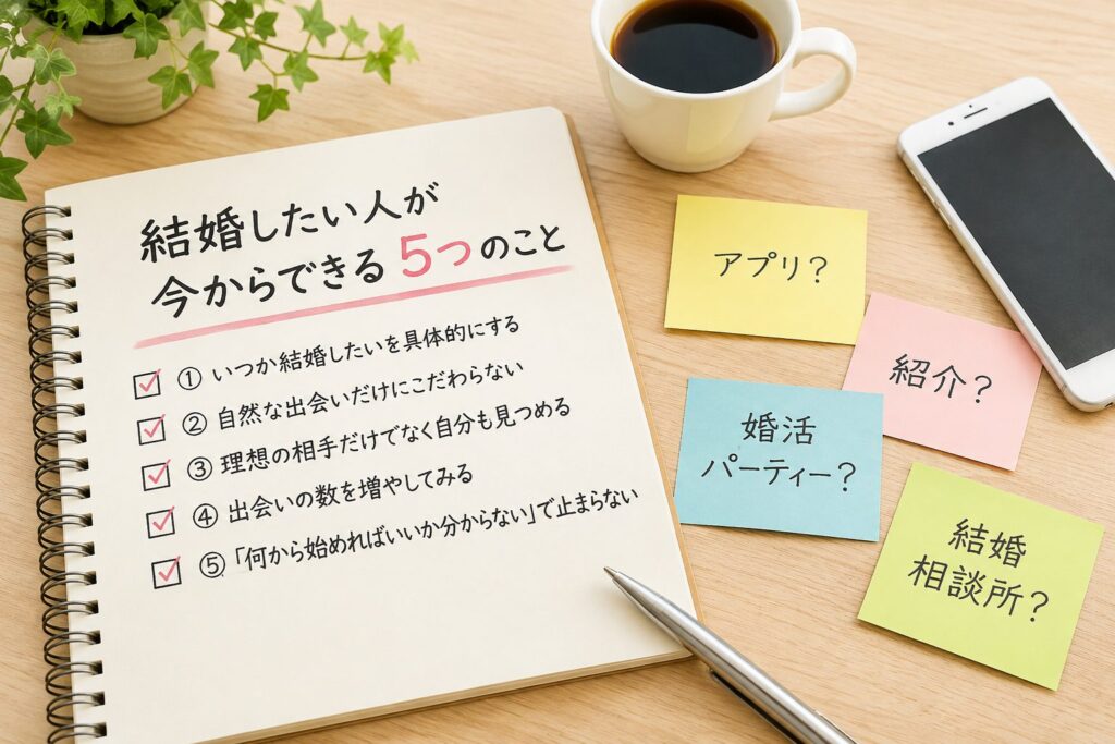 結婚したい人が今から考えてほしい5つのこと